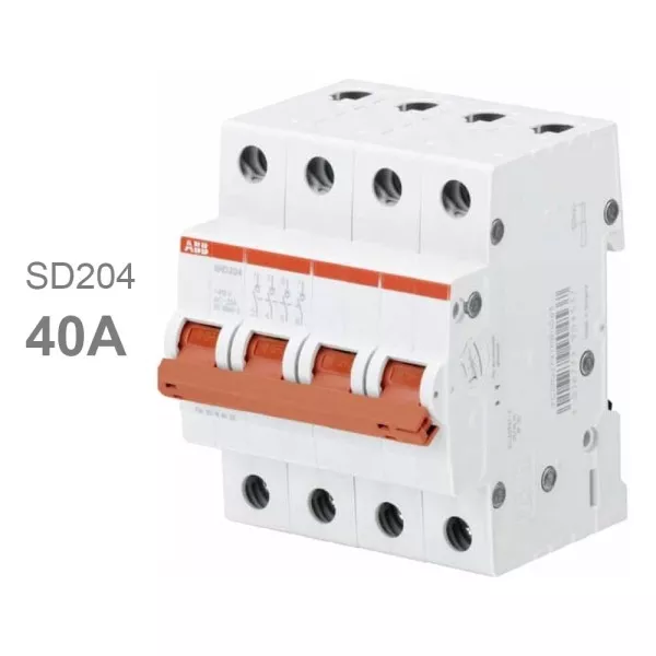 Рубильник 4P SD204 40A рычаг красный