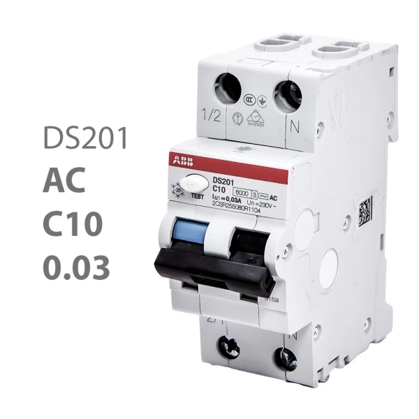 Дифавтомат DS201 C10 AC30 (2П C 10A 30mA тип AC)