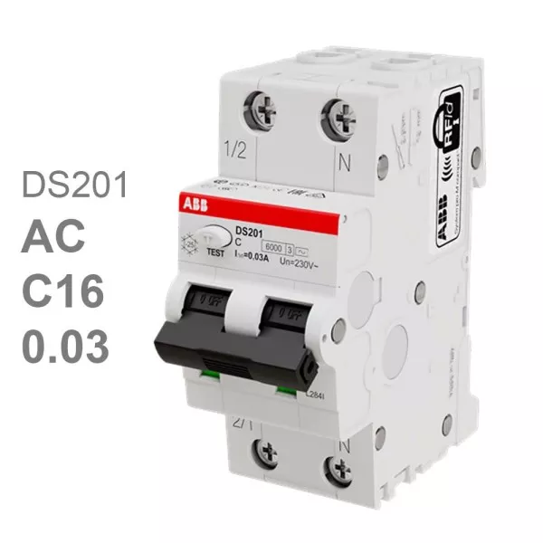 Дифавтомат DS201 C16 AC30 (2П C 16A 30mA тип AC)