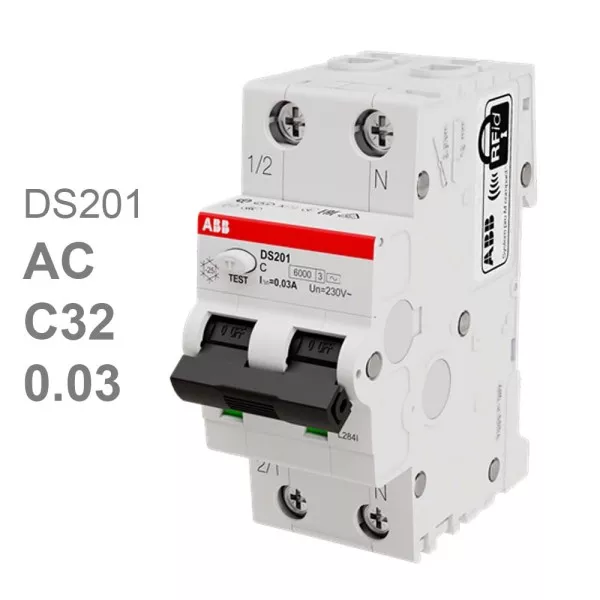 Дифавтомат DS201 C32 AC30 (2П C 32A 30mA тип AC)