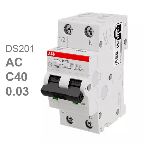 Дифавтомат DS201 C40 AC30 (2П C 40A 30mA тип AC)