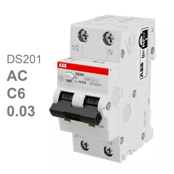 Дифавтомат DS201 C6 AC30 (2П C 6A 30mA тип AC)