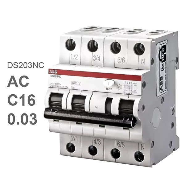 Дифавтомат DS203NC C16 AC30 (4П C 16A 30mA тип AC)