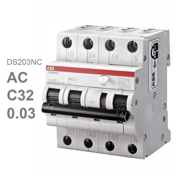 Дифавтомат DS203NC C32 AC30 (4П C 32A 30mA тип AC)