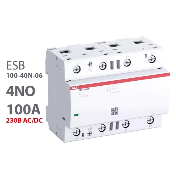 Контактор ESB100-40N-06 модульный (100А АС-1, 4НО), катушка 230В AC/DC