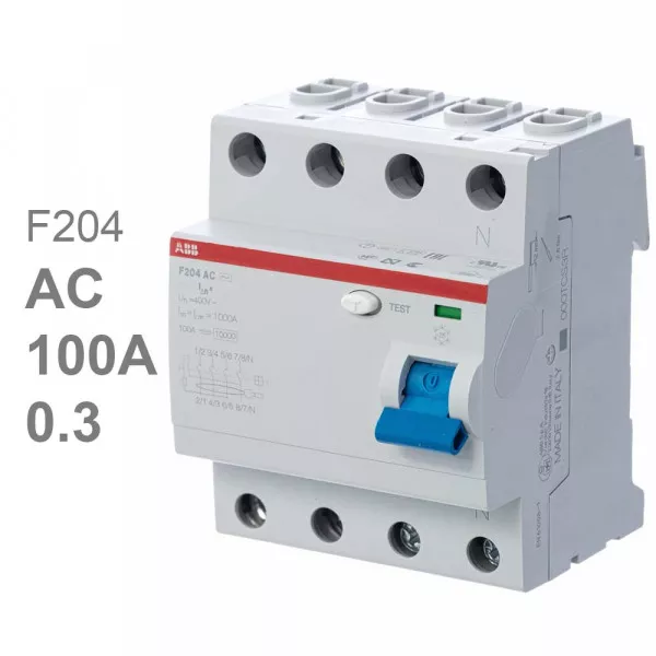 УЗО F204 AC-100/0.3 100A 300mA (AC)