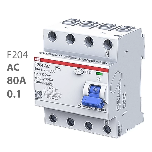 УЗО F204 AC-80/0.1 80A 100mA (AC)